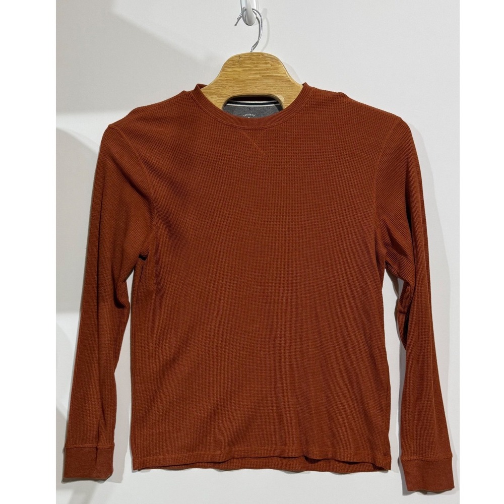 Member's Mark Thermal Shirt Mens Large Orange Excellent Waffle Knit SAZF9D3192